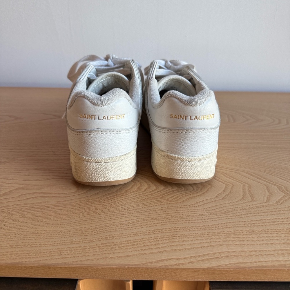 Saint Laurent SL61 White Leather Sneakers - Picture 4 of 6